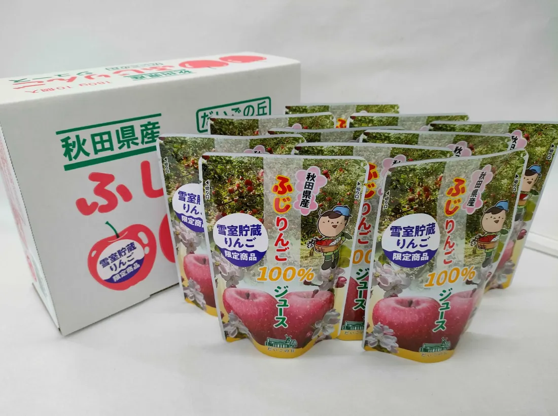 雪室貯蔵ふじりんご100%ジュースの包装画像