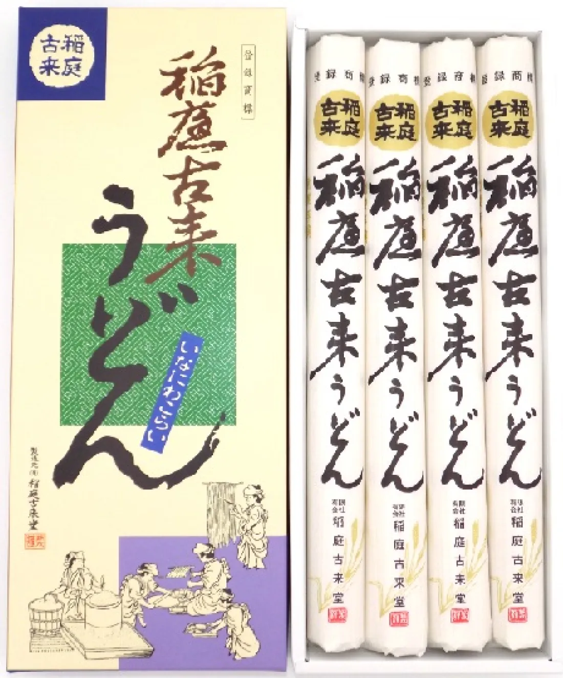 Inaniwakorai Udon Noodles 600g in paper boxの包装画像