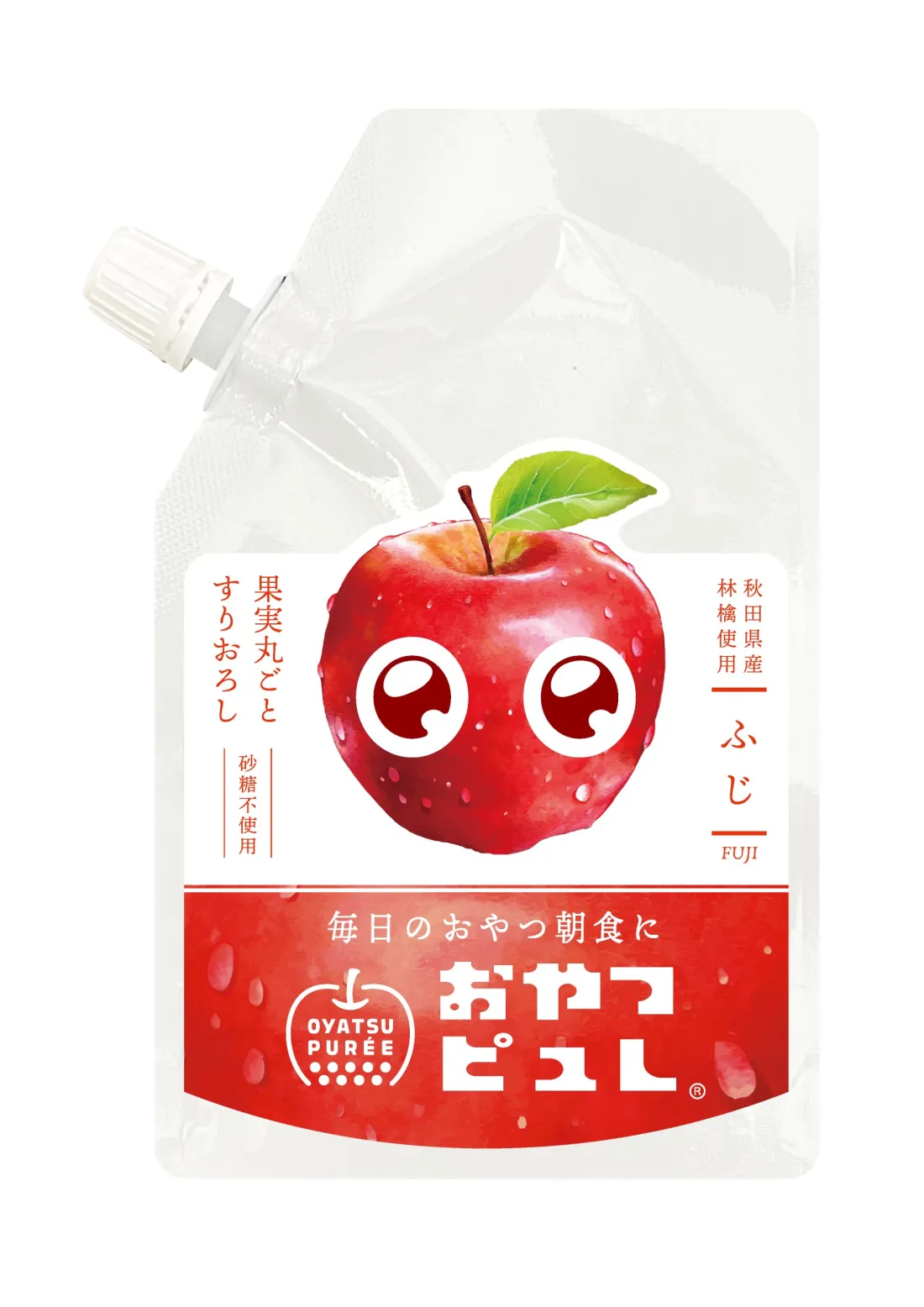 Oyatsu Puree(100% Apple Puree Snack)の包装画像