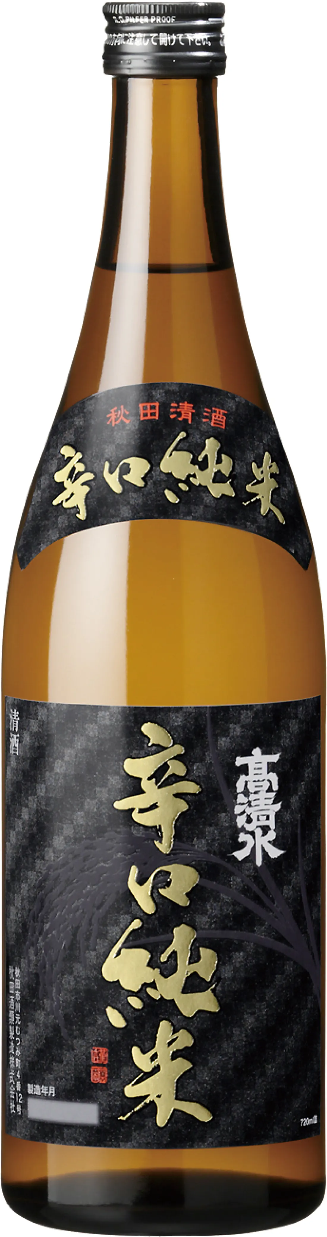 TAKASHIMIZU KARAKUCHI JUNMAI 720mlの包装画像