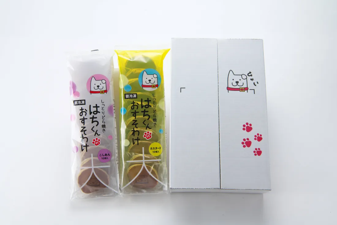しっとりどら焼きはちくんのおすそわけの包装画像