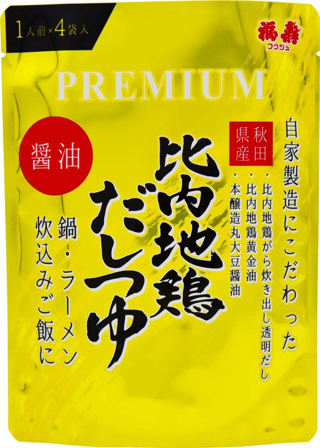PREMIUM比内地鶏だしつゆ　醤油の包装画像