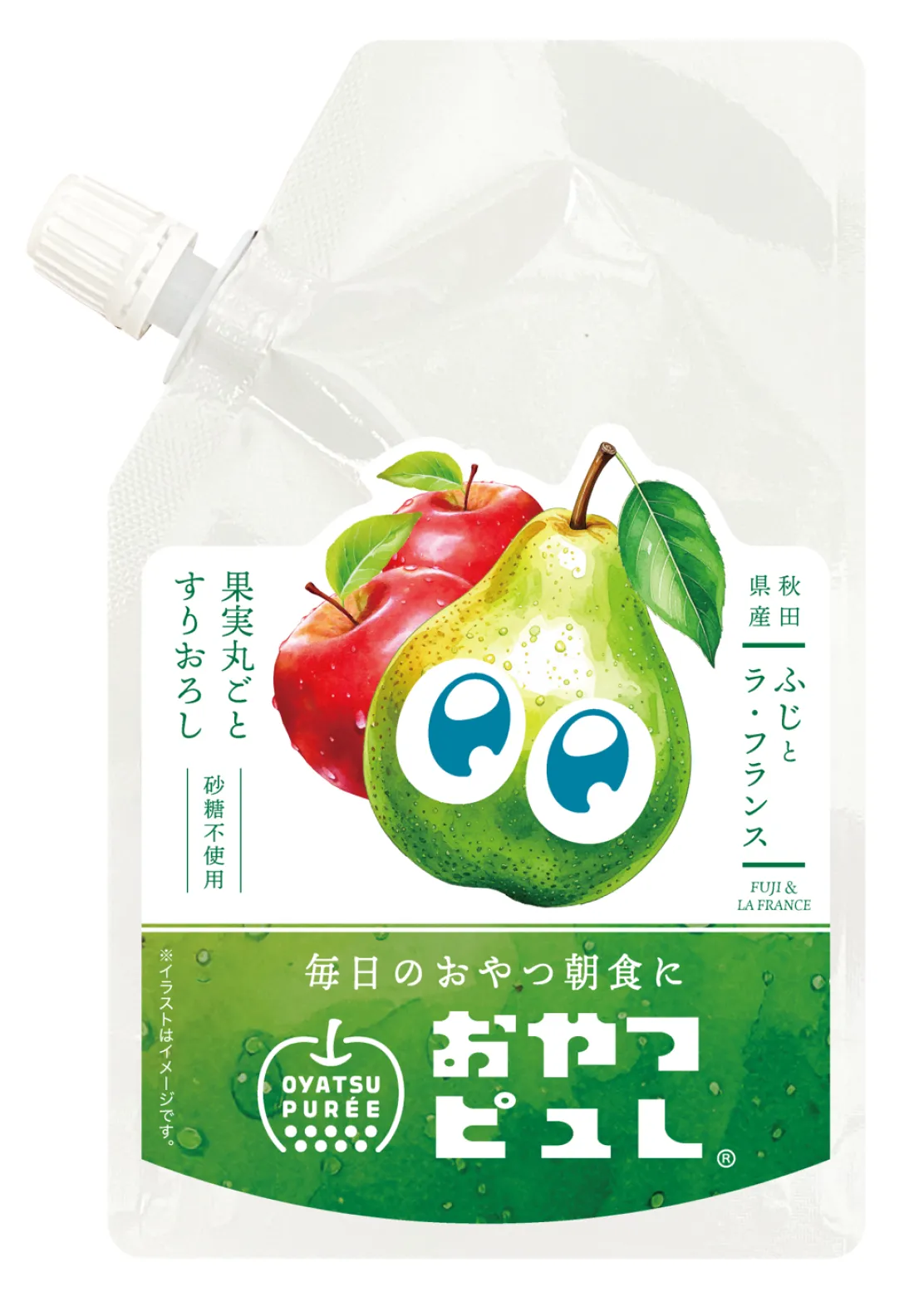 おやつピュレ　（早生ふじとラフランスミックス）の包装画像