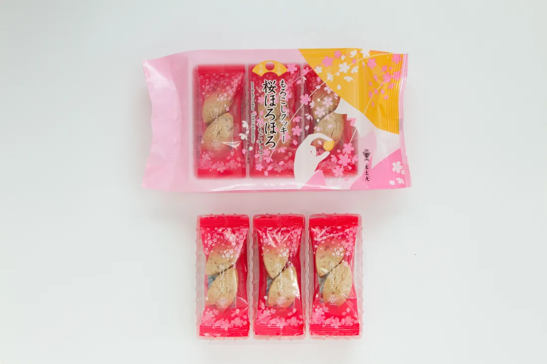 もろこしクッキー　桜ほろほろ　いちごチョコの包装画像